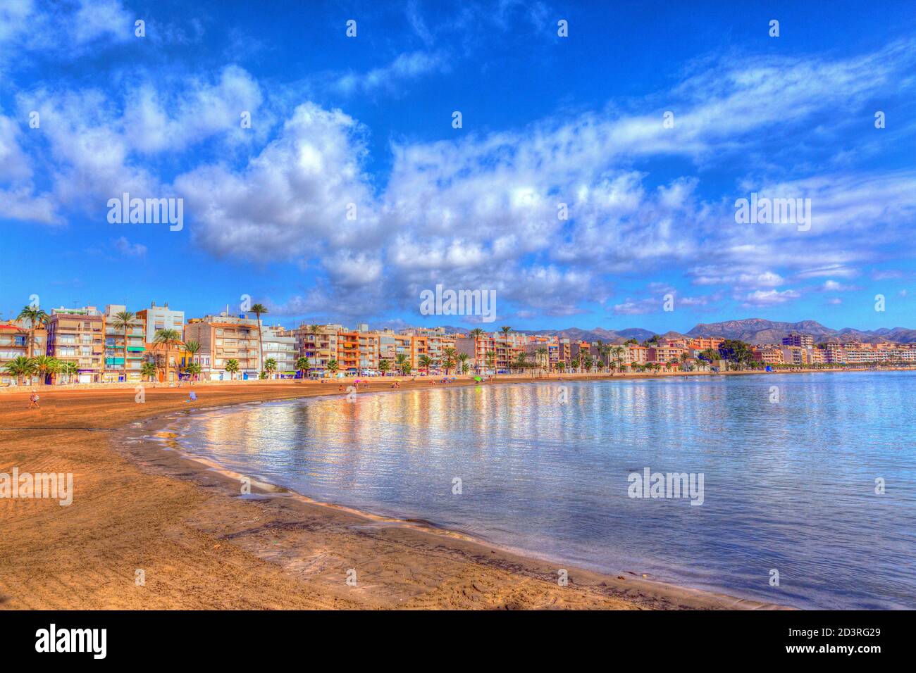 Mazarron Murcia Spain beach and sea with bright vivid colours Stock Photo