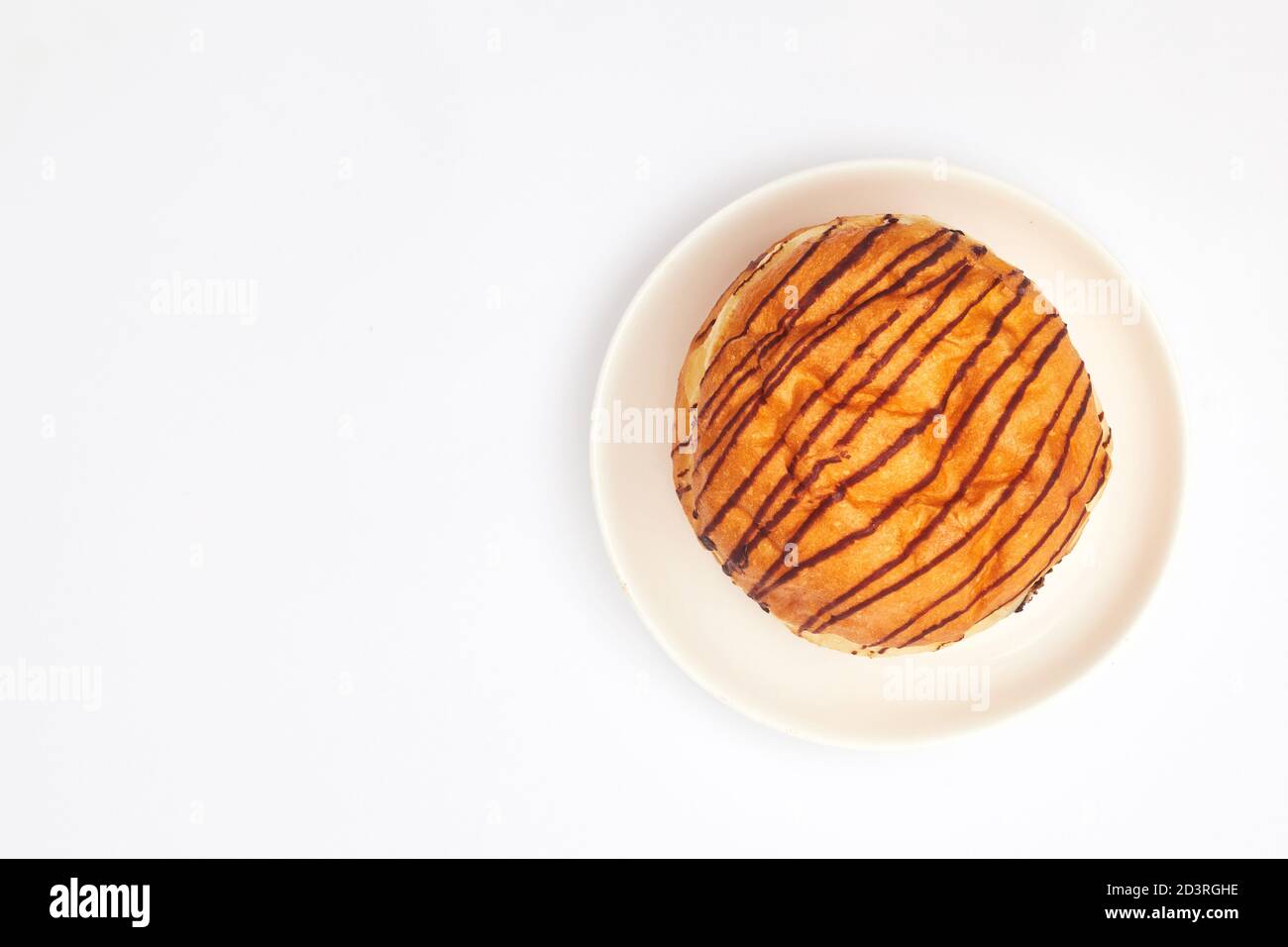 chocolate donut on white background isolate, copy space, top view Stock ...