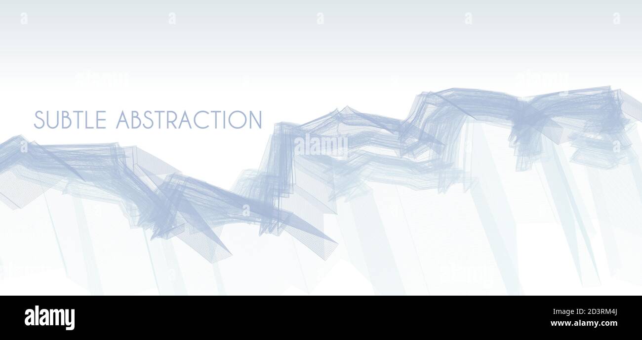 Subtle abstraction. Complex bluish gray polygonal lines on white background. Colorless vector graphics Stock Vector