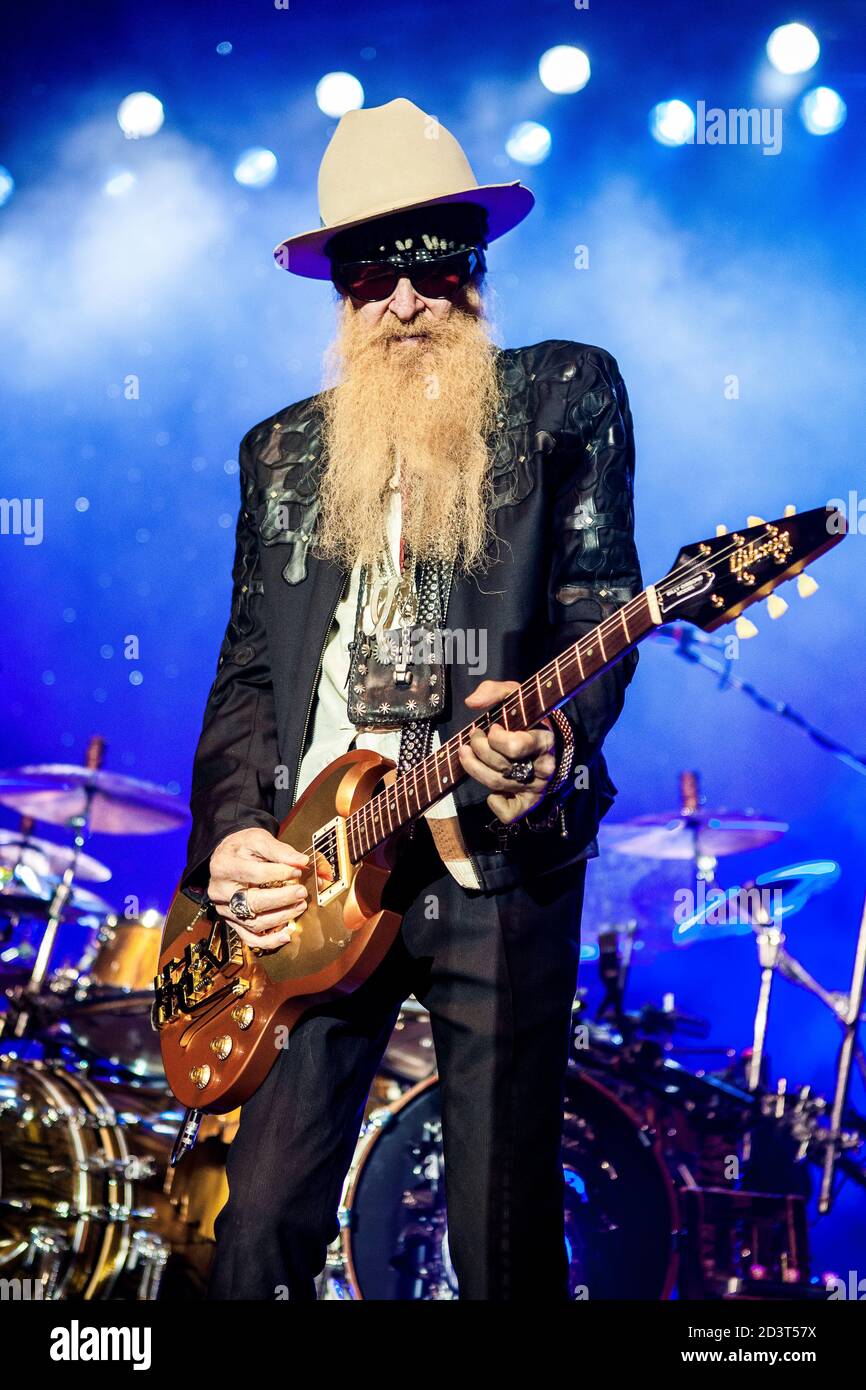 Aarhus, Denmark. 13th, July 2016. The band ZZ Top performs a live at Scandinavian Congres Center in Aarhus. Here singer and guitarist Billy Gibbons is seen live stage. (