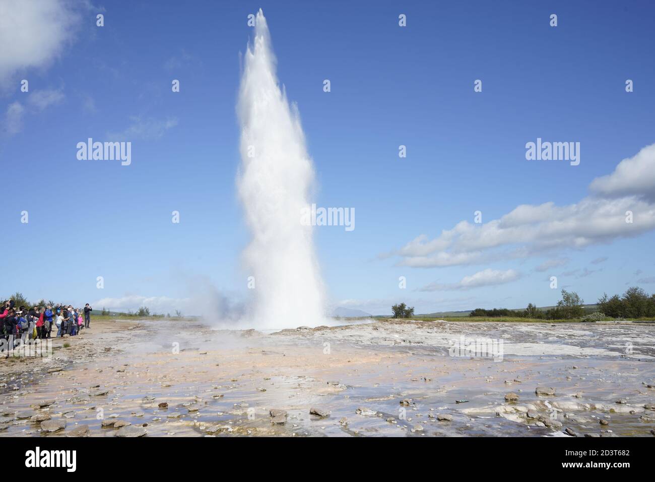 geyser hot spring water steam Iceland Stock Photo Alamy