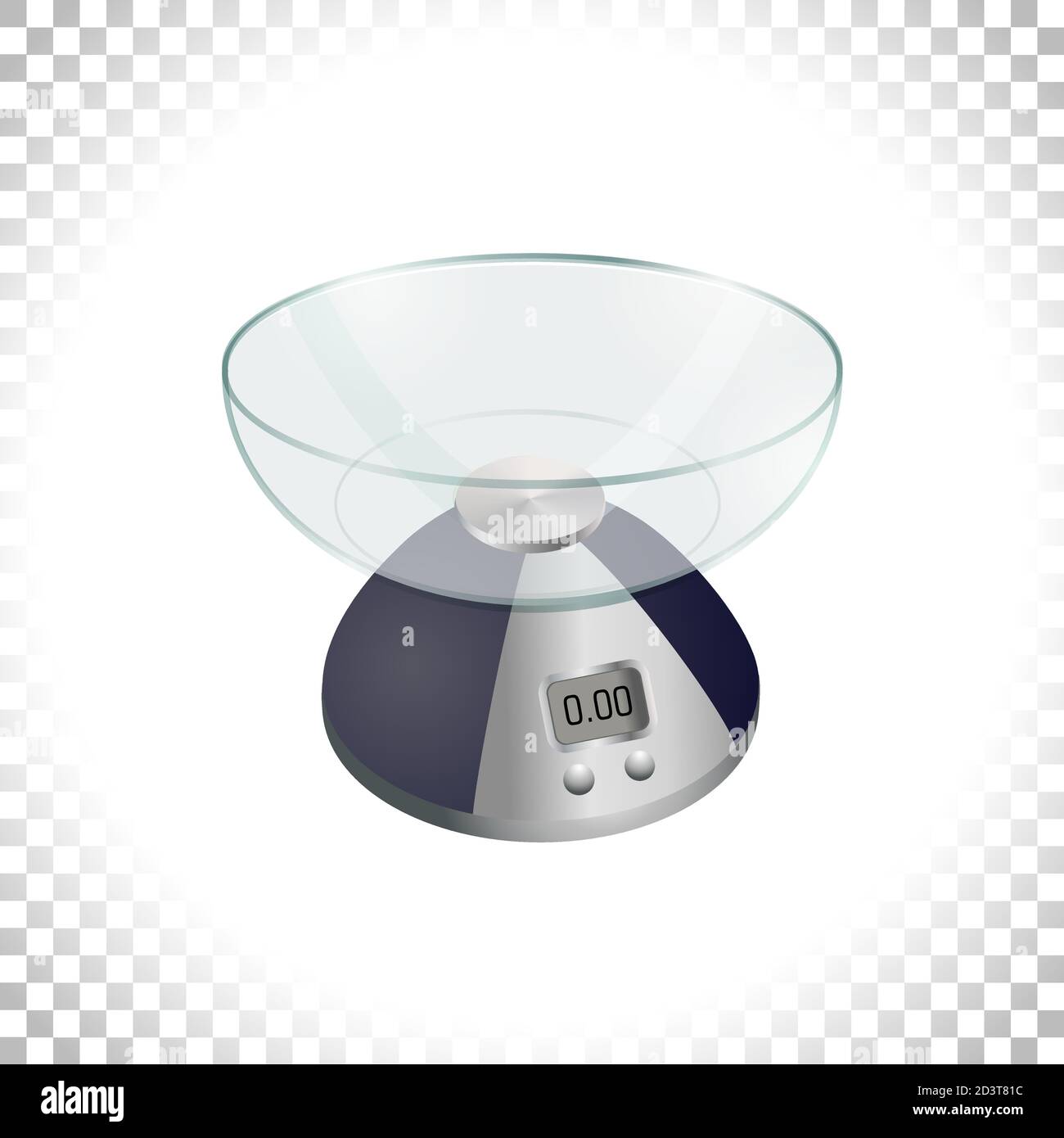 3d silver weight scale on transparent background. Digital weighing