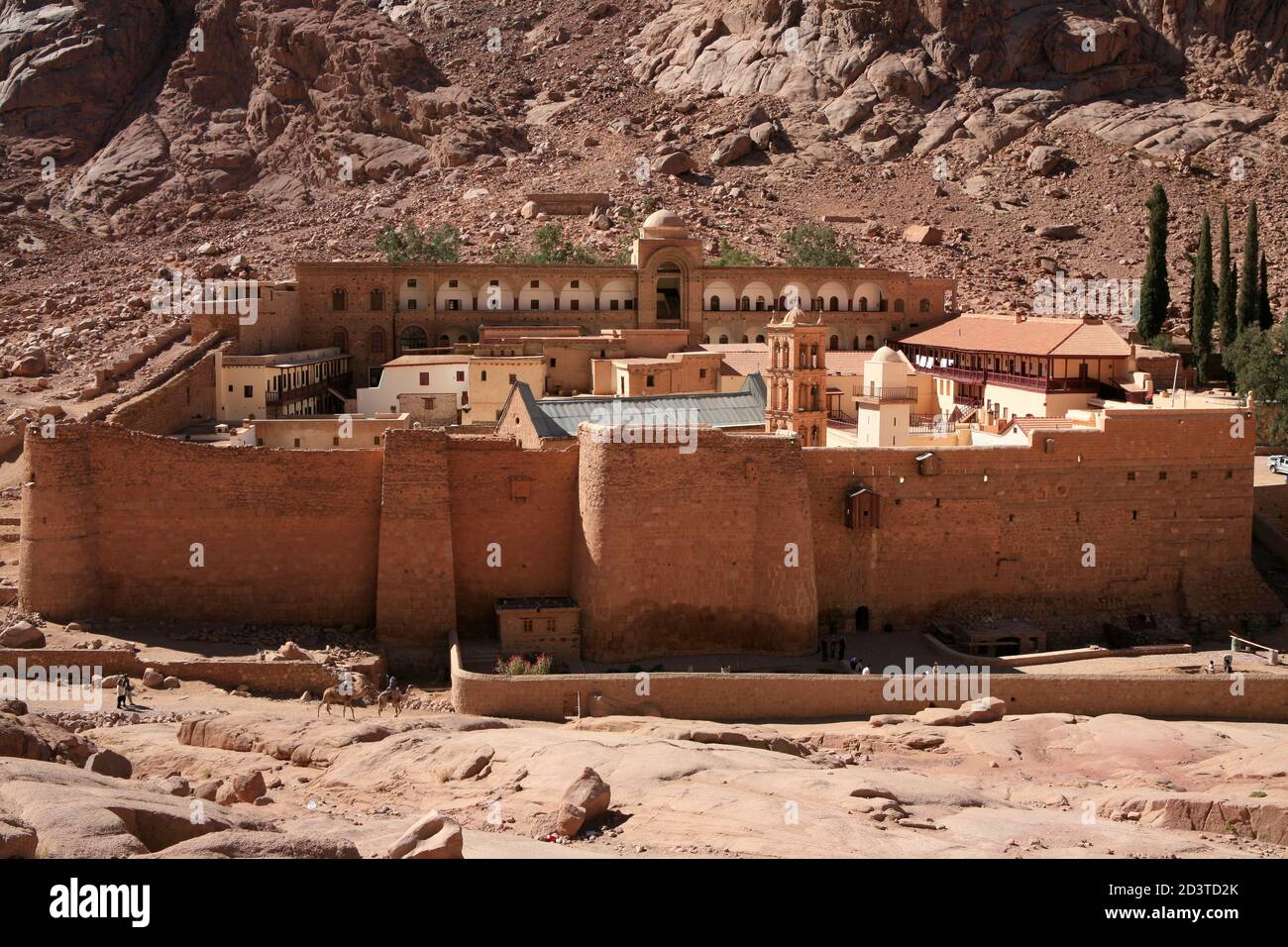 St. Catherine's Monastery is an Orthodox monastery, which has preserved historic churches, crypts, books etc. This is protected by huge stone walls. Stock Photo