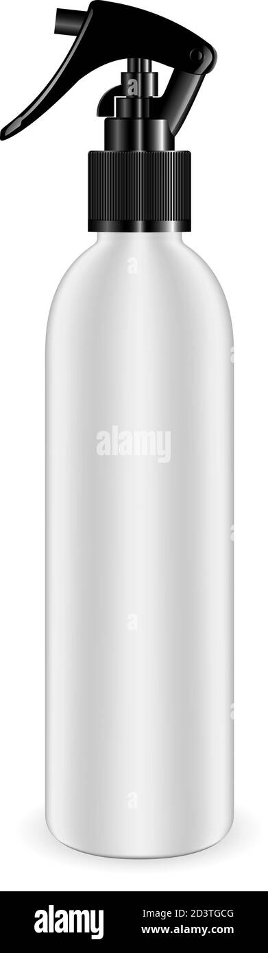 Spray bottle for cosmetic and other products. Isolated white blank ...
