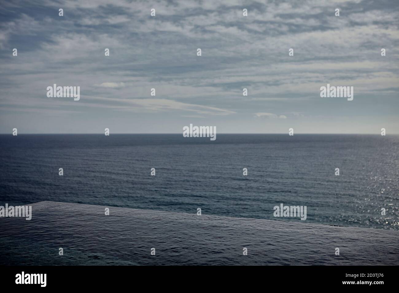 Infinity pool at Greece Stock Photo