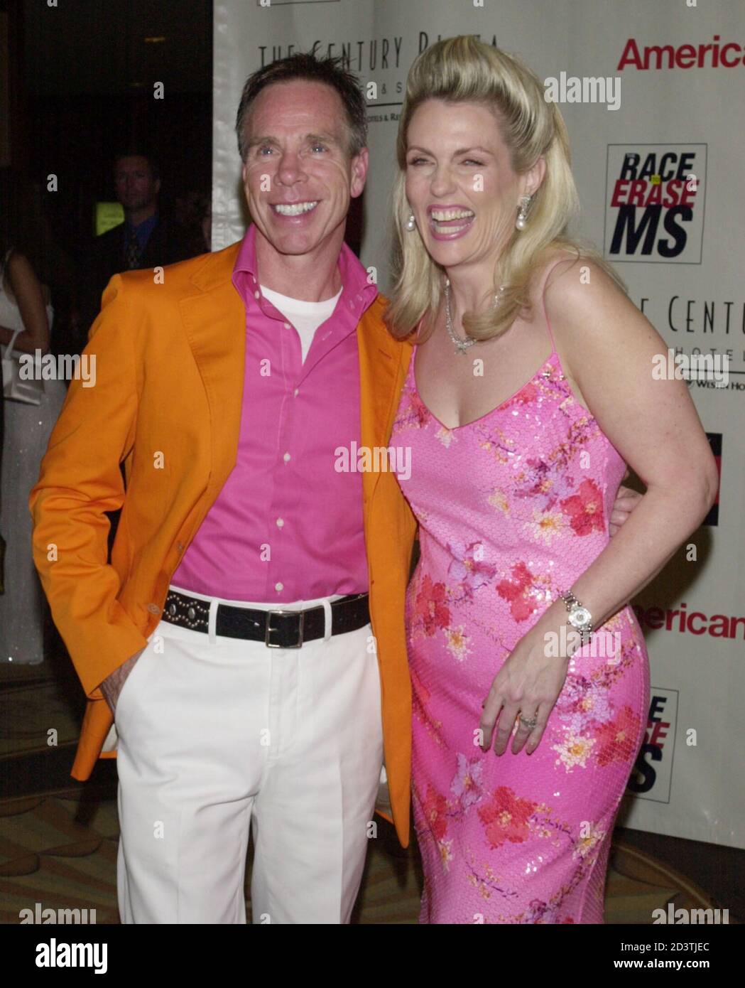Tommy Hilfiger and Nancy Davis arrive at the eighth annual Race to Erase MS  dinner gala presented May 18, 2001 in Los Angeles by The Tommy Hilfiger  Corporation and VH1, benefiting the