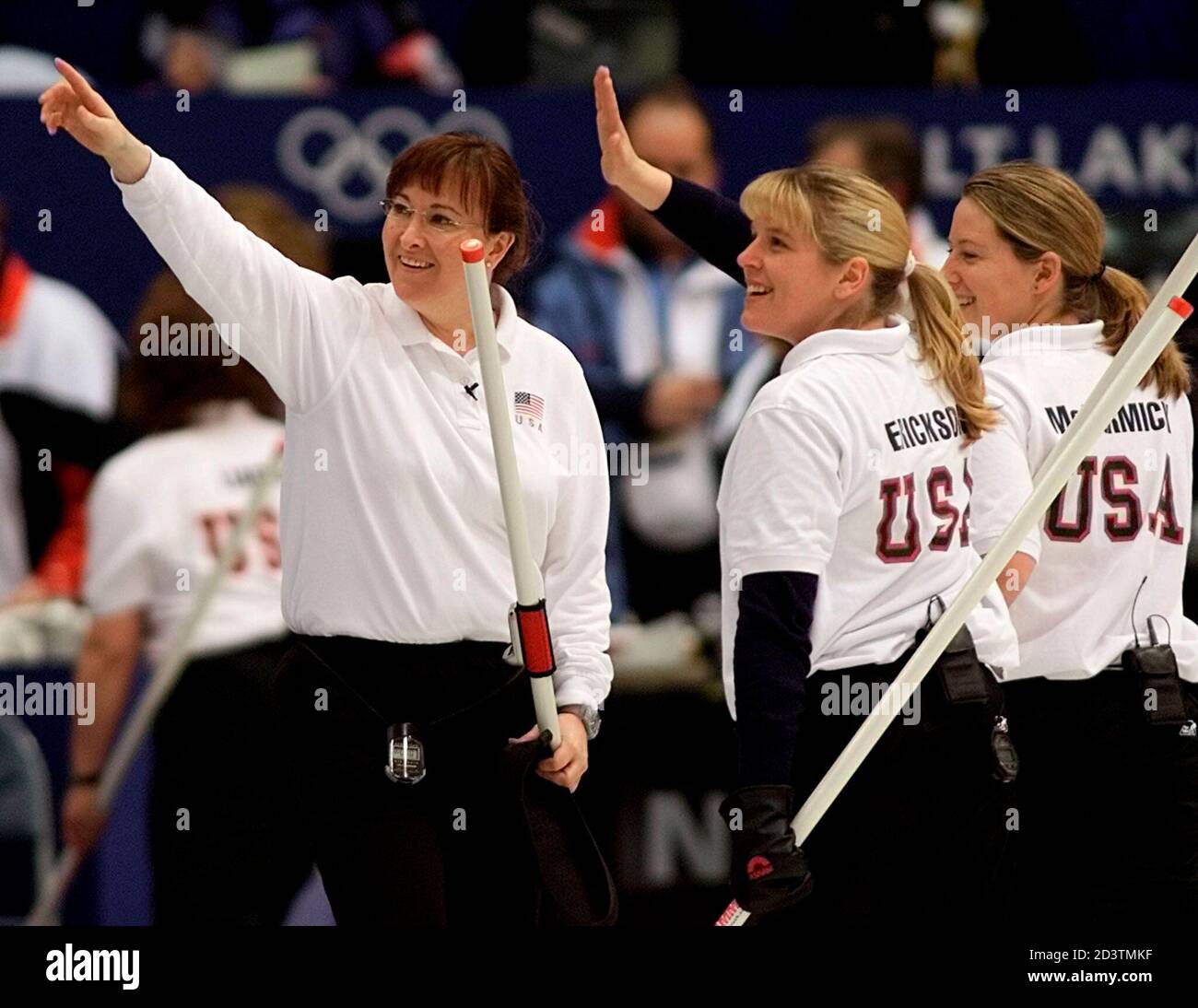 Members Of The United States Women S Curling Team Wave To Supporters After They Defeated Norway In Olympic Competition In Ogden Utah February 18 02 Usa Defeated Norway 11 2 In Seven Ends Of