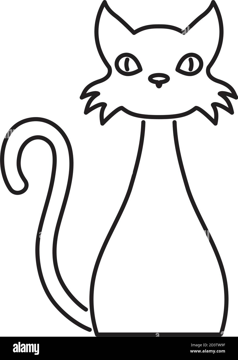 Cute cat icon, outline style Stock Vector Image & Art - Alamy