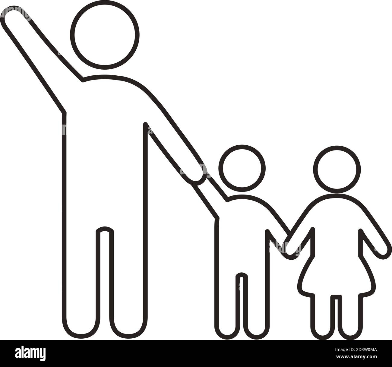 father with kids figures line style icon vector illustration design ...