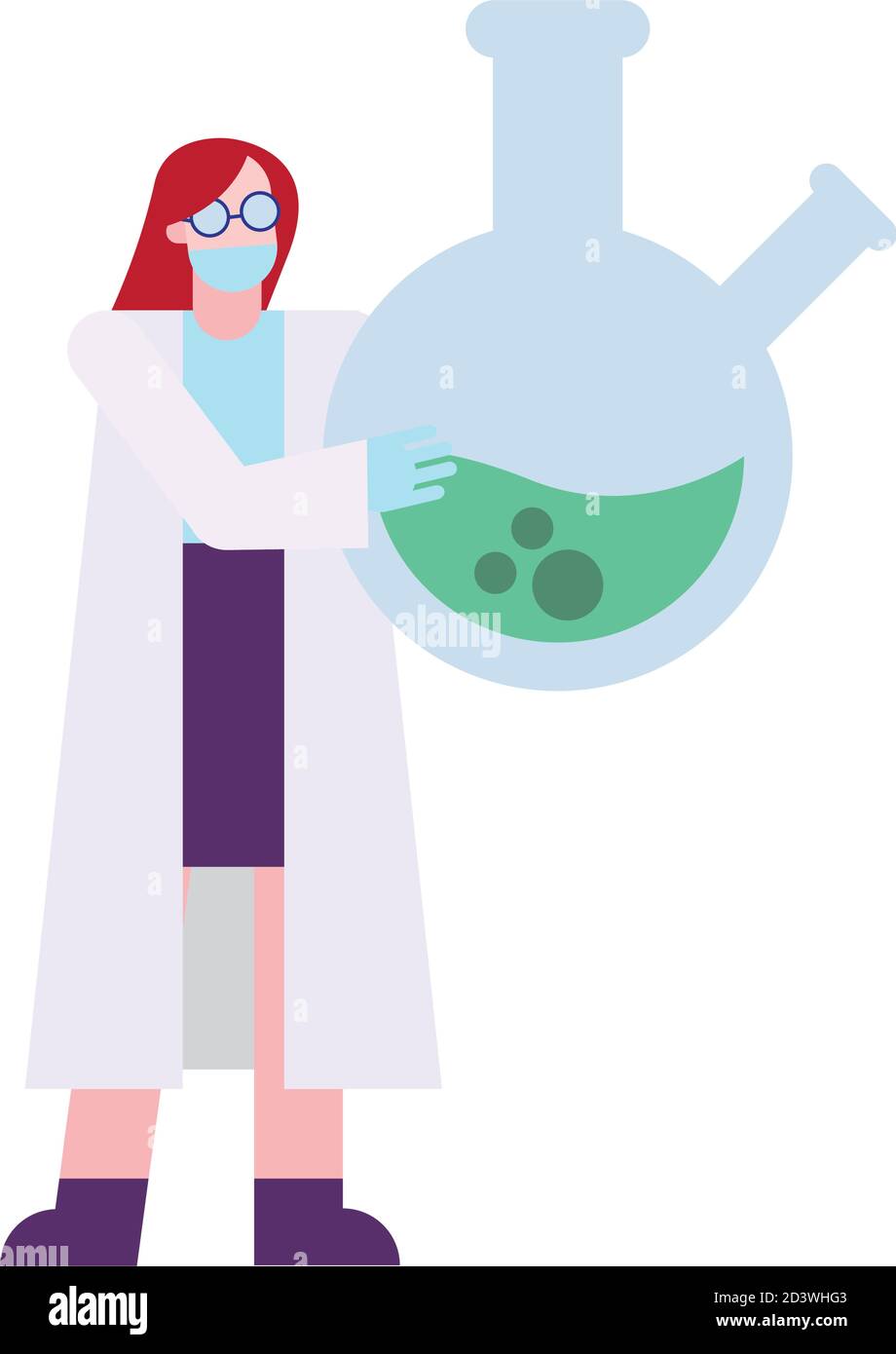 Sphere Flask chemical woman with sphere flask design, science and laboratory theme ...
