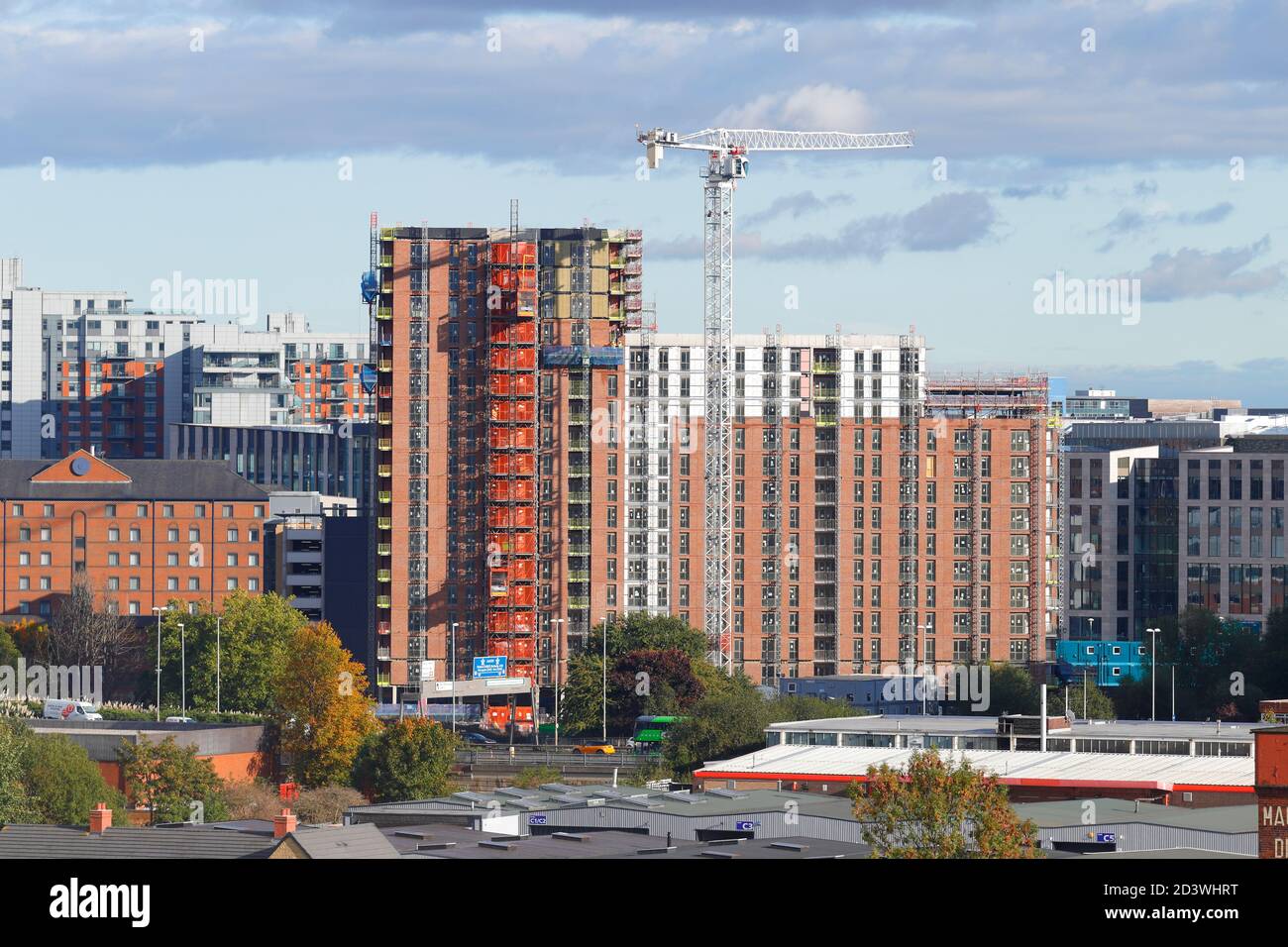 Construction of Wellington Place apartments in Leeds City Centre Stock
