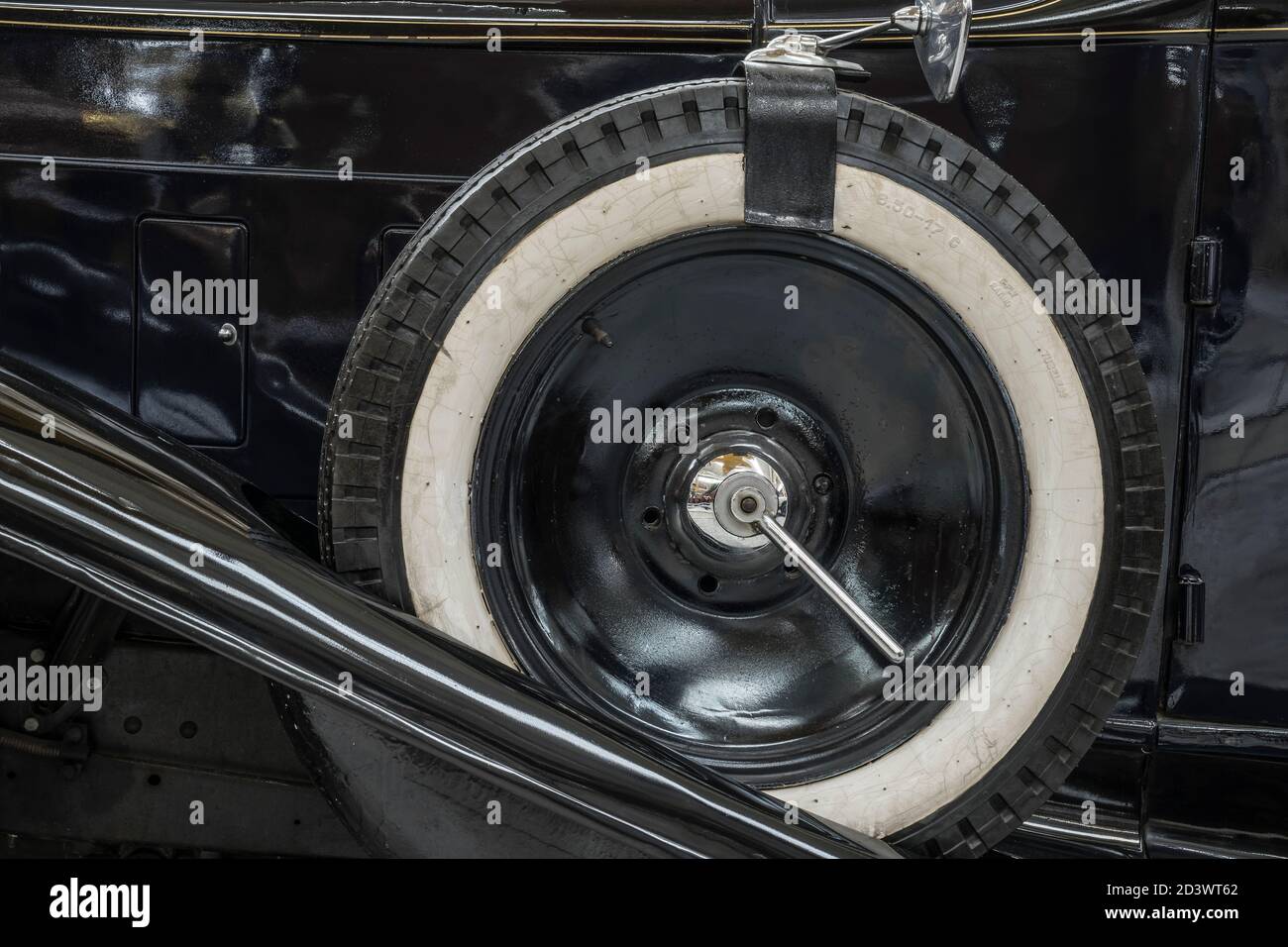 Spare tire of a classic car Stock Photo Alamy