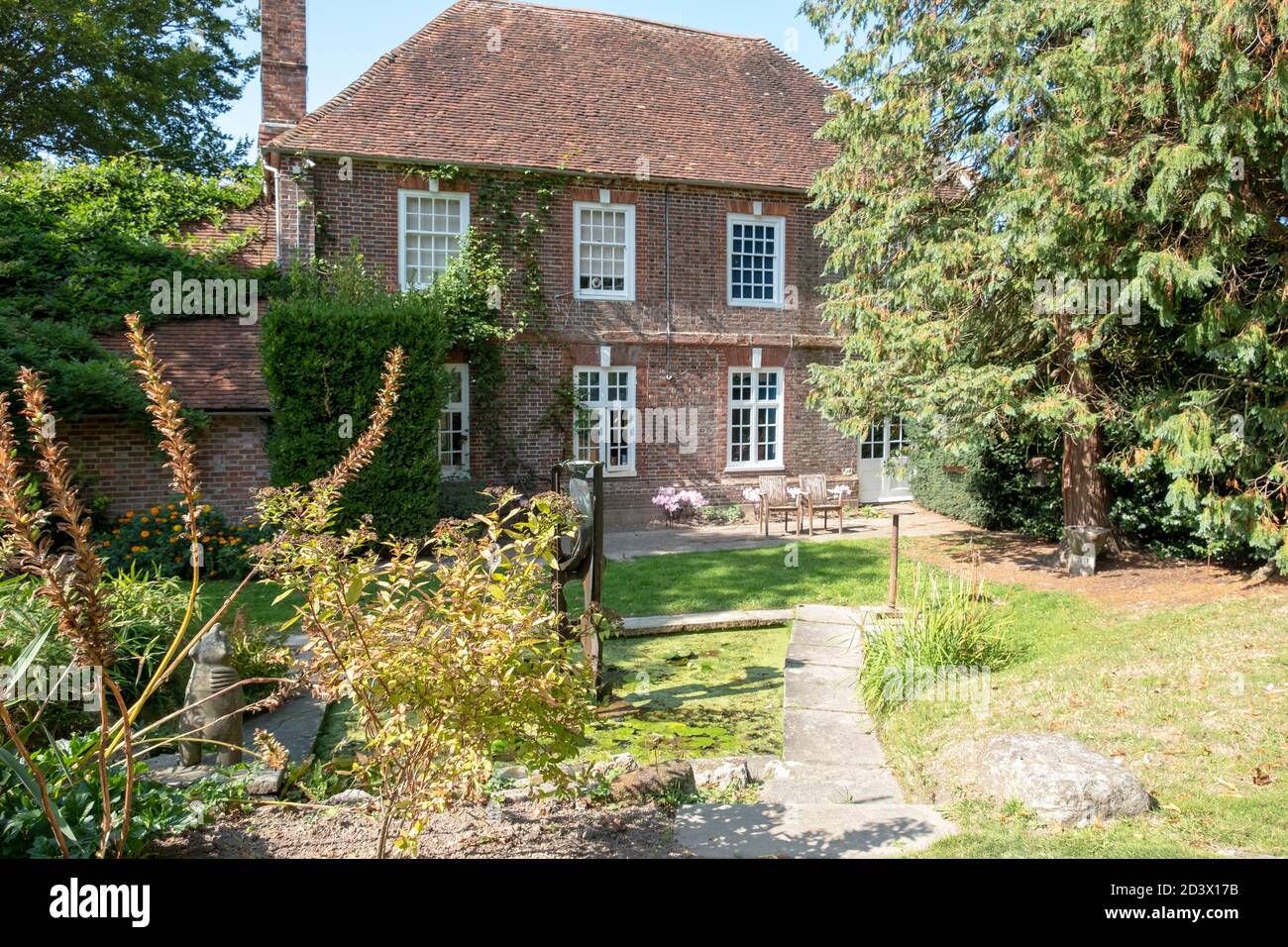 Farley Farmhouse, the home of surrealists Lee Miller and Roland Penrose, Muddles Green, near Chiddingly, East Sussex, UK Stock Photo
