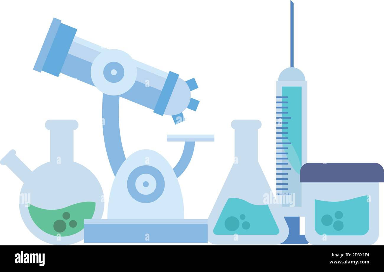 chemistry flasks injection jar and microscope design, science and ...