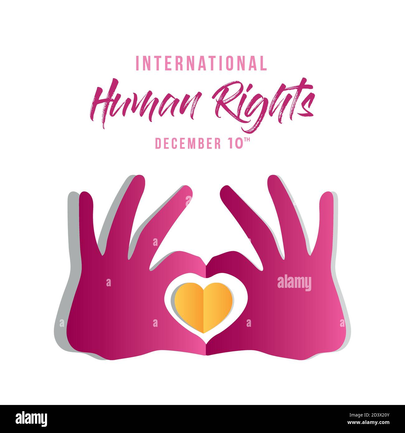 international human rights and hands with heart vector design Stock ...