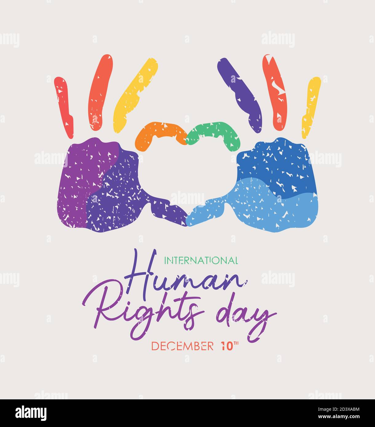 international human rights and hands with heart print vector design ...