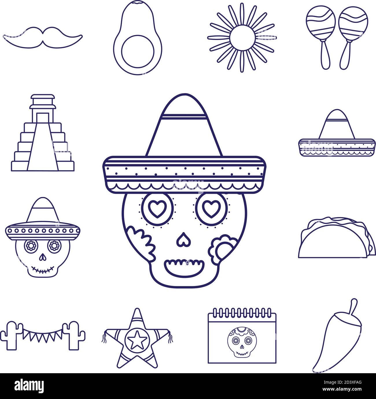 Mexican maraca mustache hat hi-res stock photography and images - Alamy