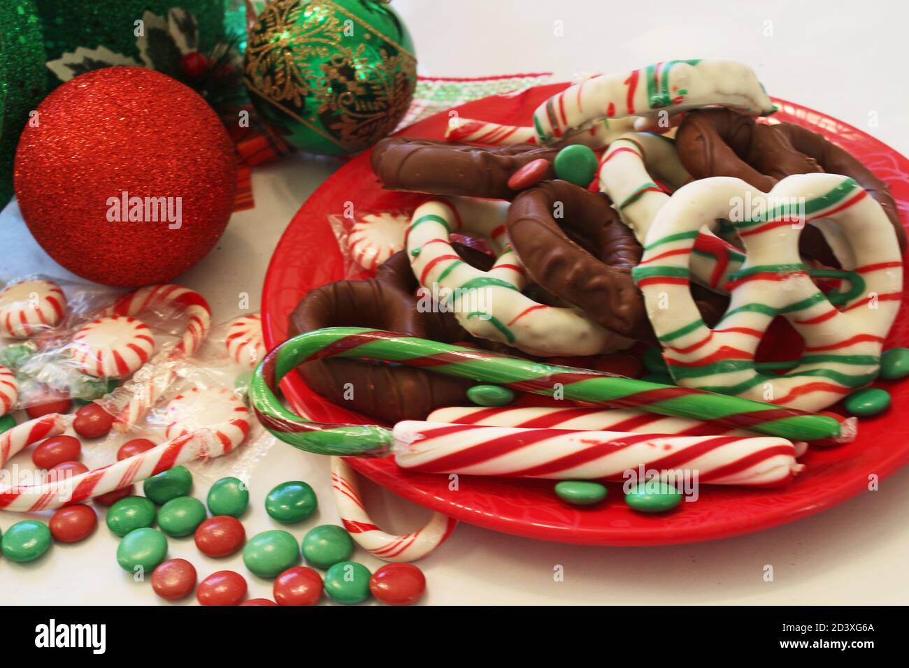 Christmas holiday candy variety Stock Photo - Alamy