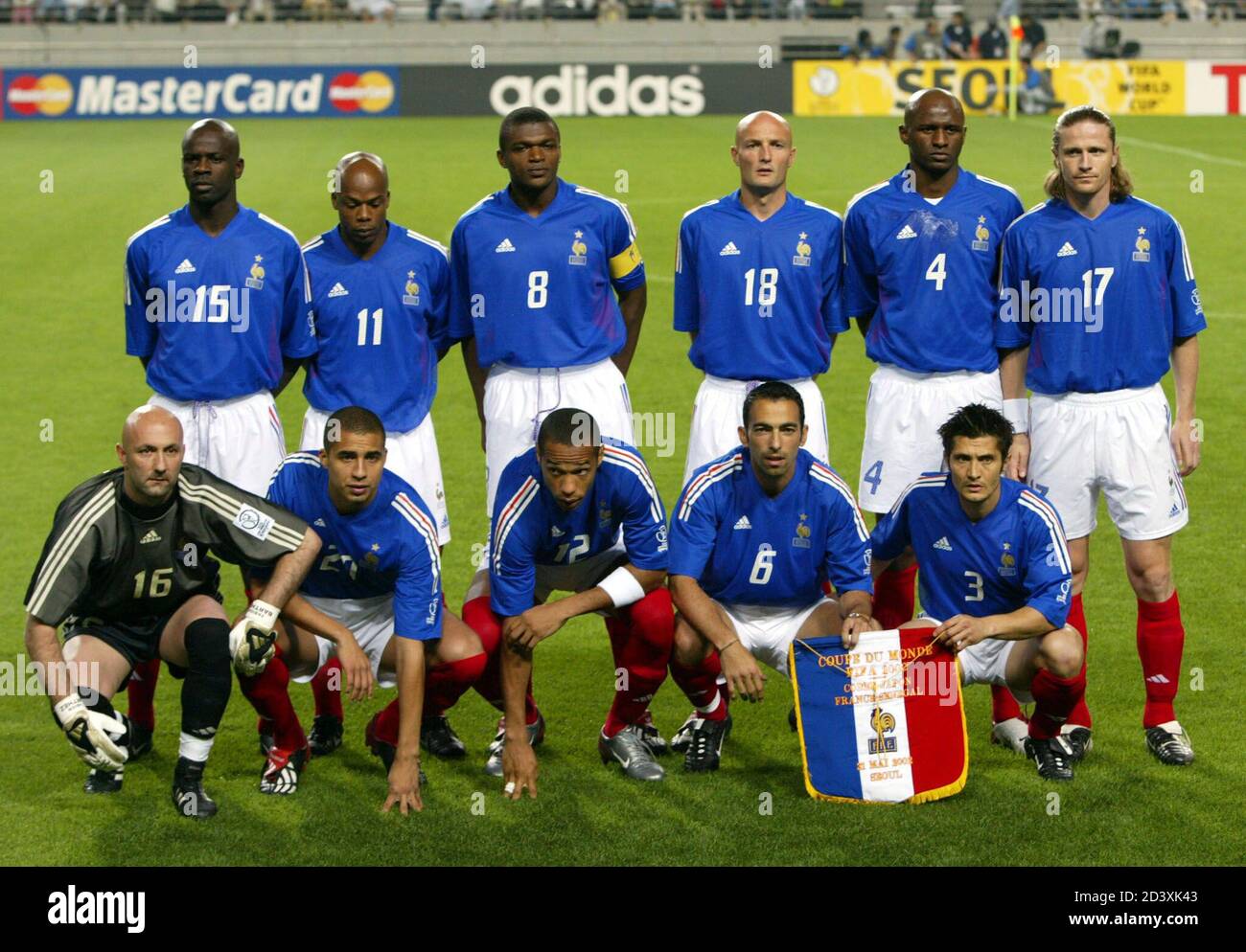 France Team Members Pose Ahead Of Their Group A World Cup Finals Match Against Senegal In Seoul May 31 2002 Defending World Champions France And First Time Participants Senegal Kick Off Asia S First