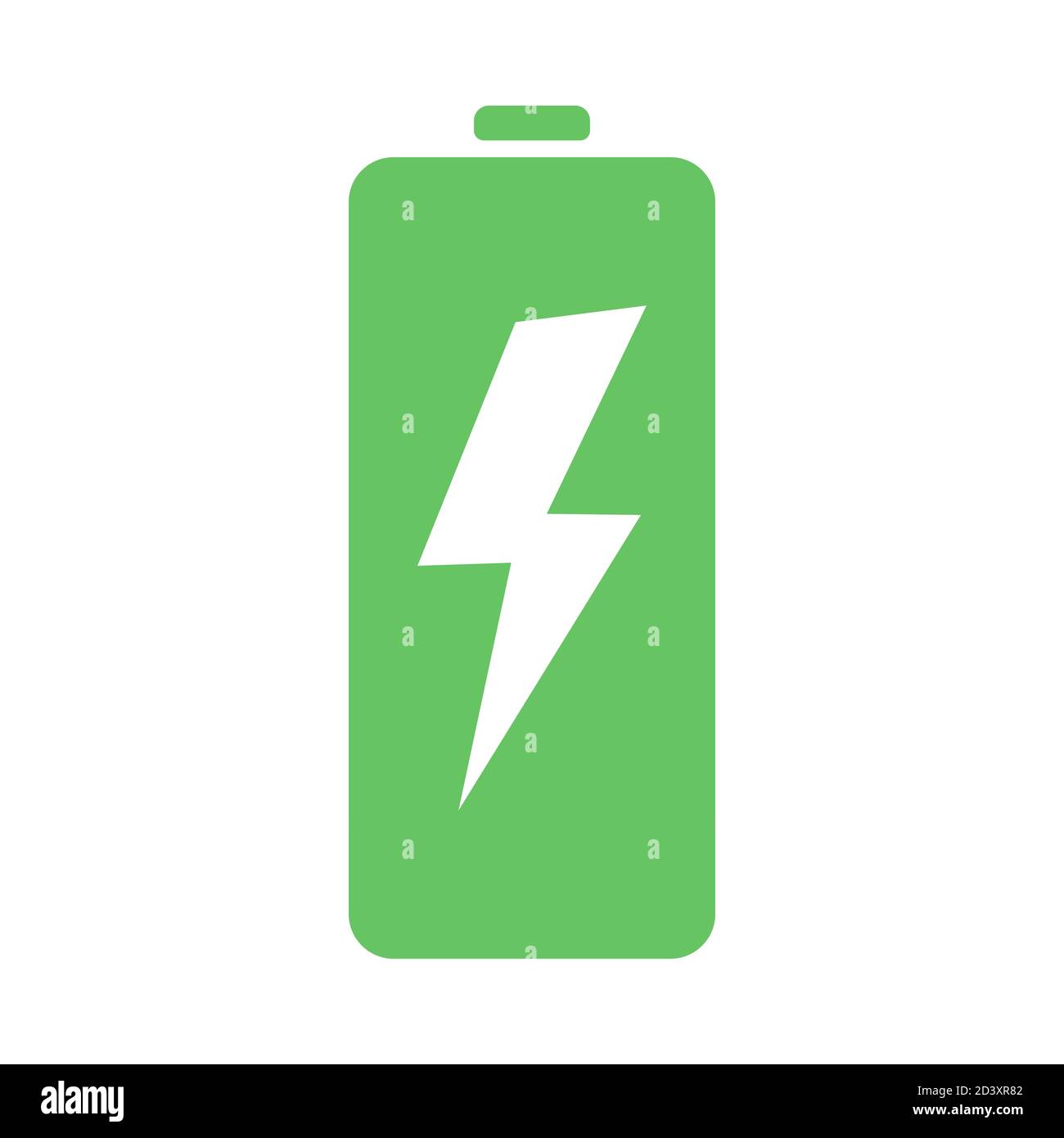 Green battery with lightning bolt charge symbol in flat style vector icon  isolated Stock Vector Image & Art - Alamy