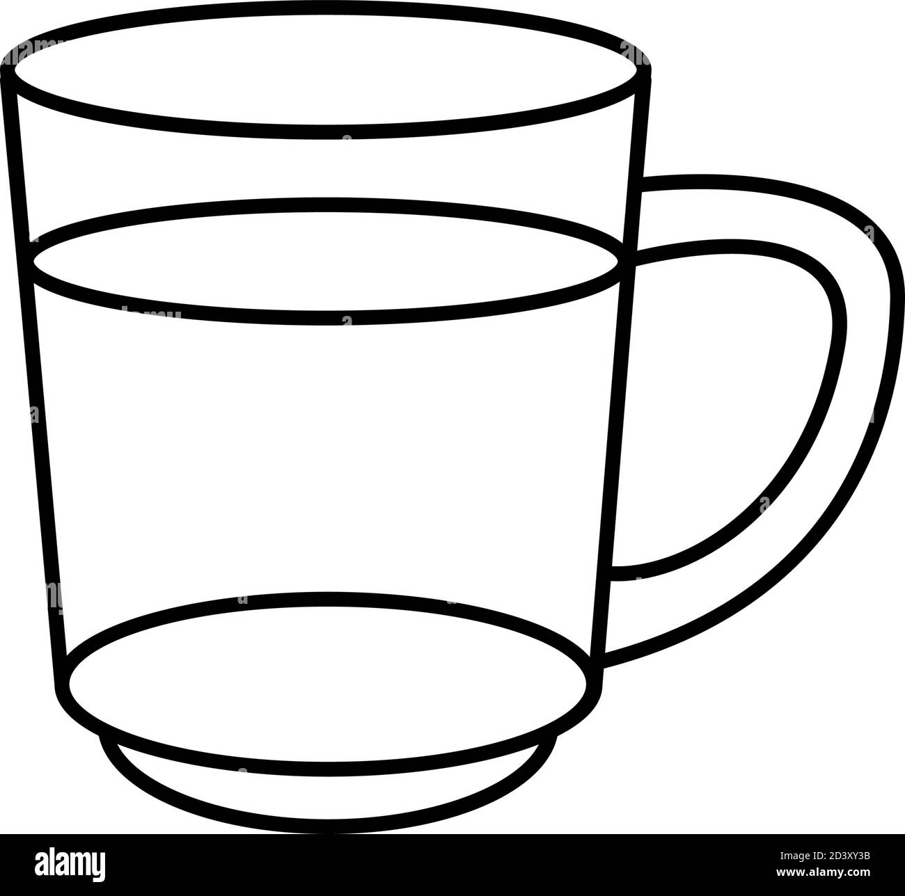 Tea glass line style icon design, Time drink breakfast and beverage theme Vector illustration