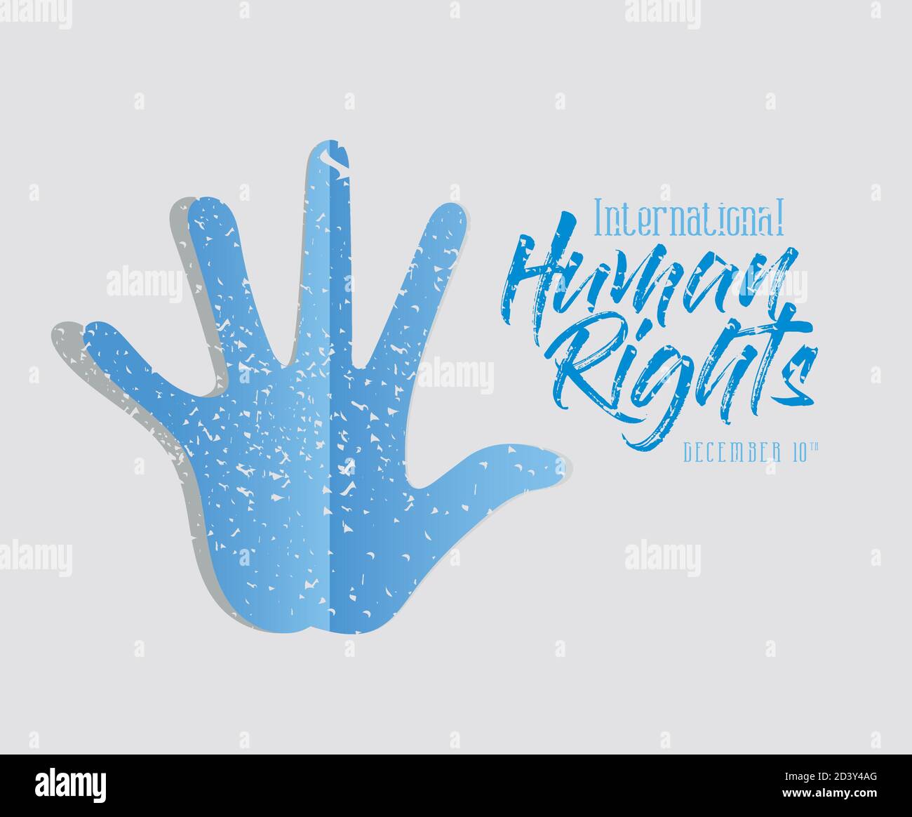international human rights and blue hand print vector design Stock ...