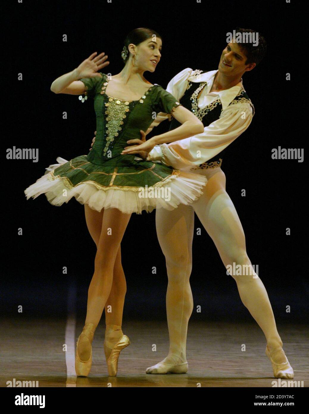 Argentine ballerina Paloma Herrera, and Brazilian dancer Marcelo Gomes La Esmeralda, of Jules Perrot and Cesare Pugni, at the Teatro in Buenos July 2003. Herrera and Gomes are