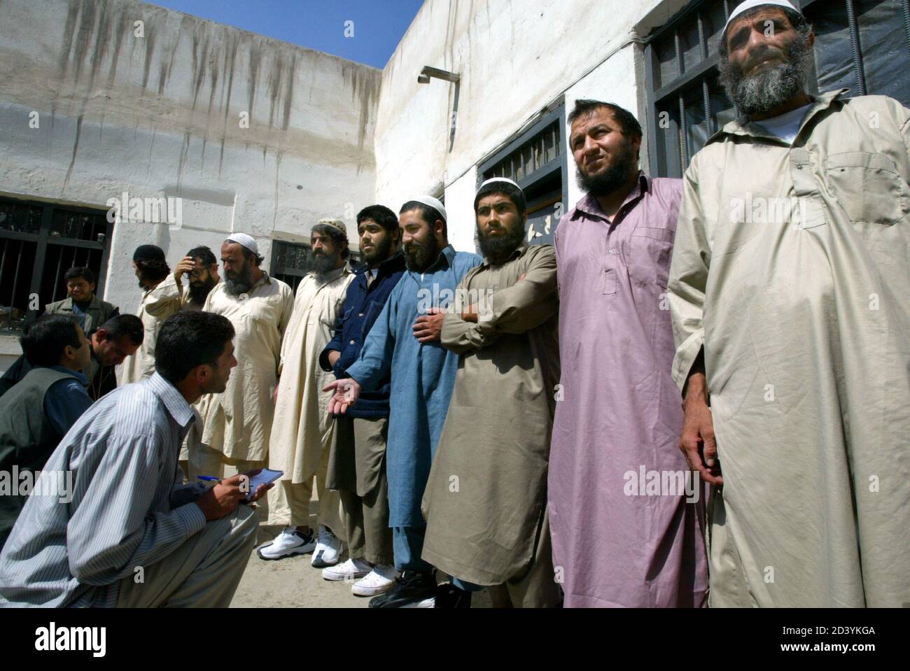 A Group Of Afghan Nationals Released From The U S Held Guantanamo Bay Jail Chat With Newsmen In A Prison In Kabul On May 10 03 The U S Handed Over Ten Afghans Who