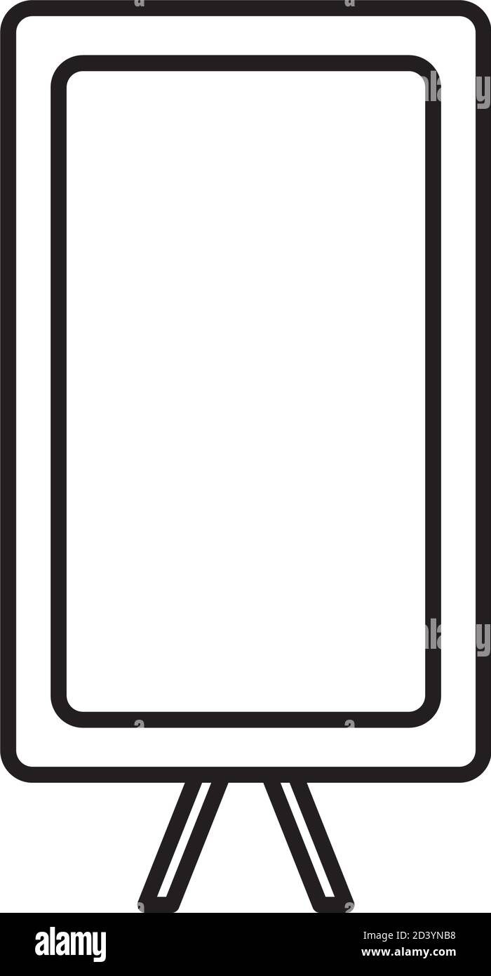 paint art canva icon over white background, line style, vector