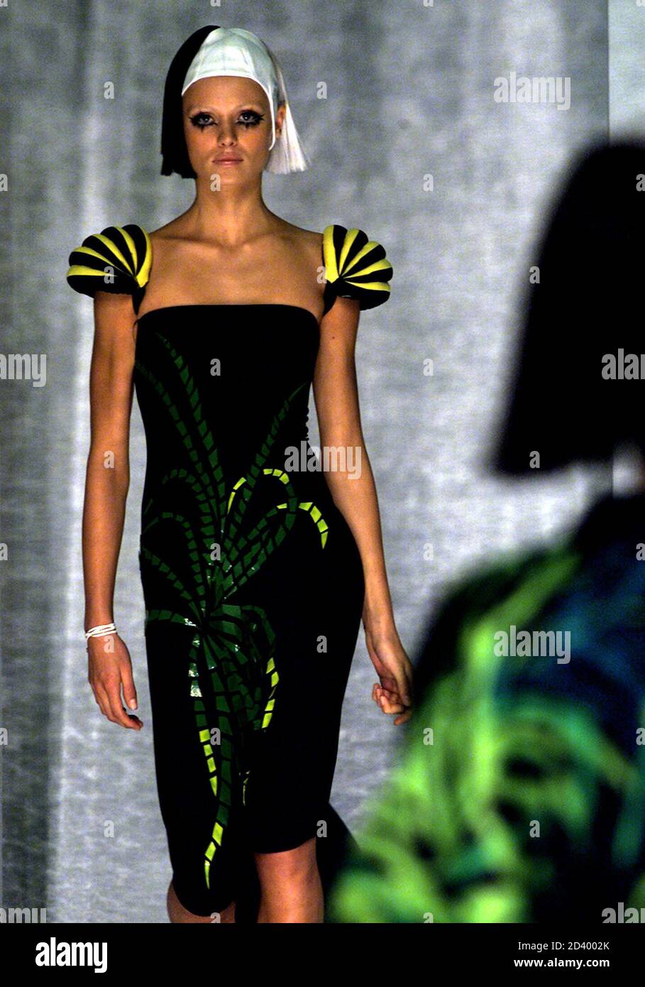 A model wears a creation as part of Victor Bellaish Spring/Summer  ready-to-wear women's collection 2002 in Milan September 28, 2001. The  Milan fashion shows will run until October 3 Stock Photo - Alamy