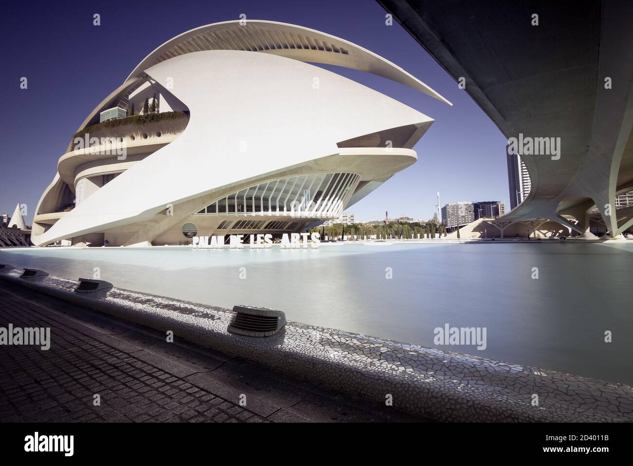 VALENCIA, SPAIN - Dec 15, 2019: Palacio de las Artes Reina Sofia,llamado Palau de les Arts Valencia. Majestuoso edificio disenyadopor el Arquitecto e Stock Photo