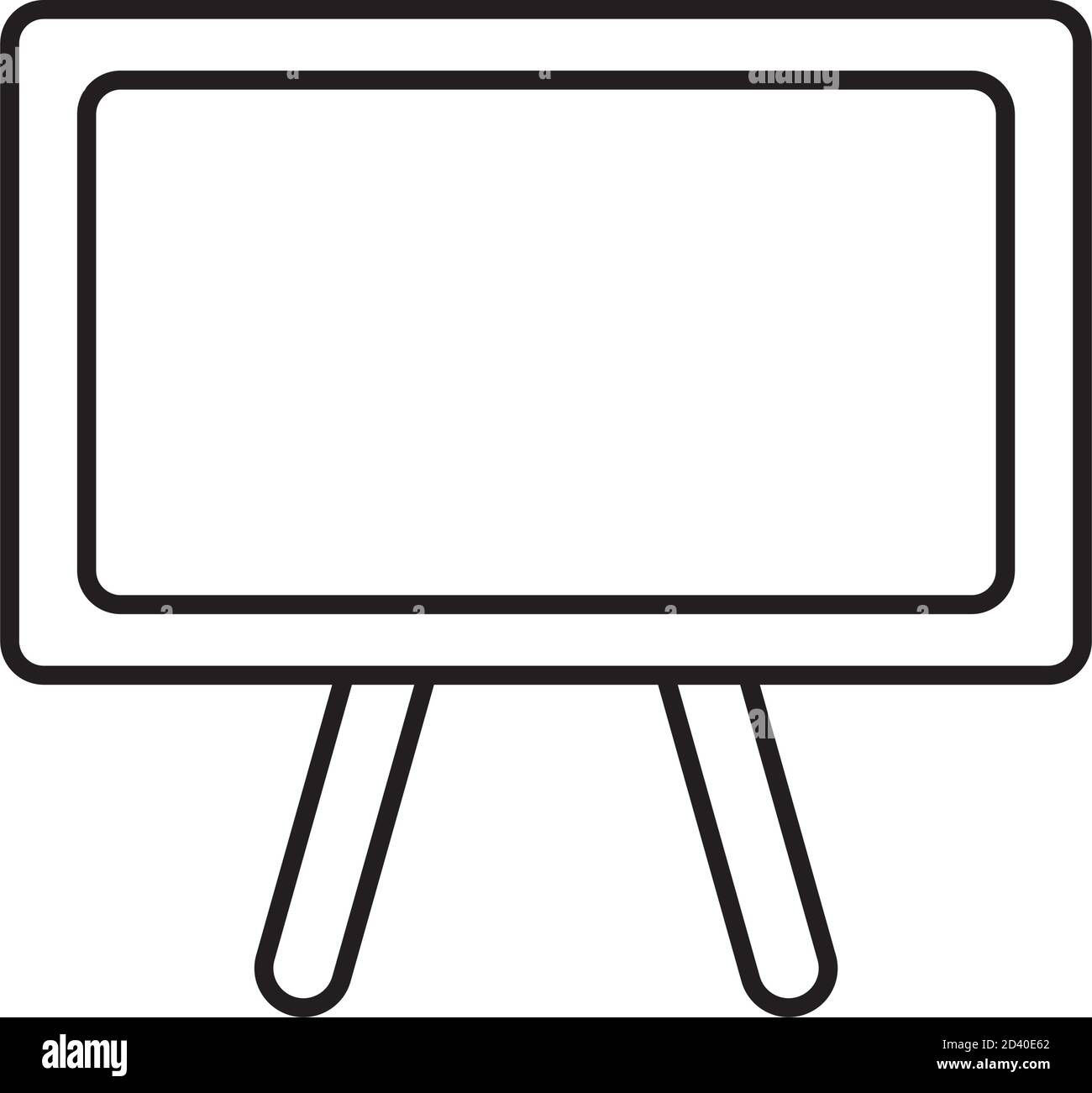school blackboard icon over white background, line style, vector
