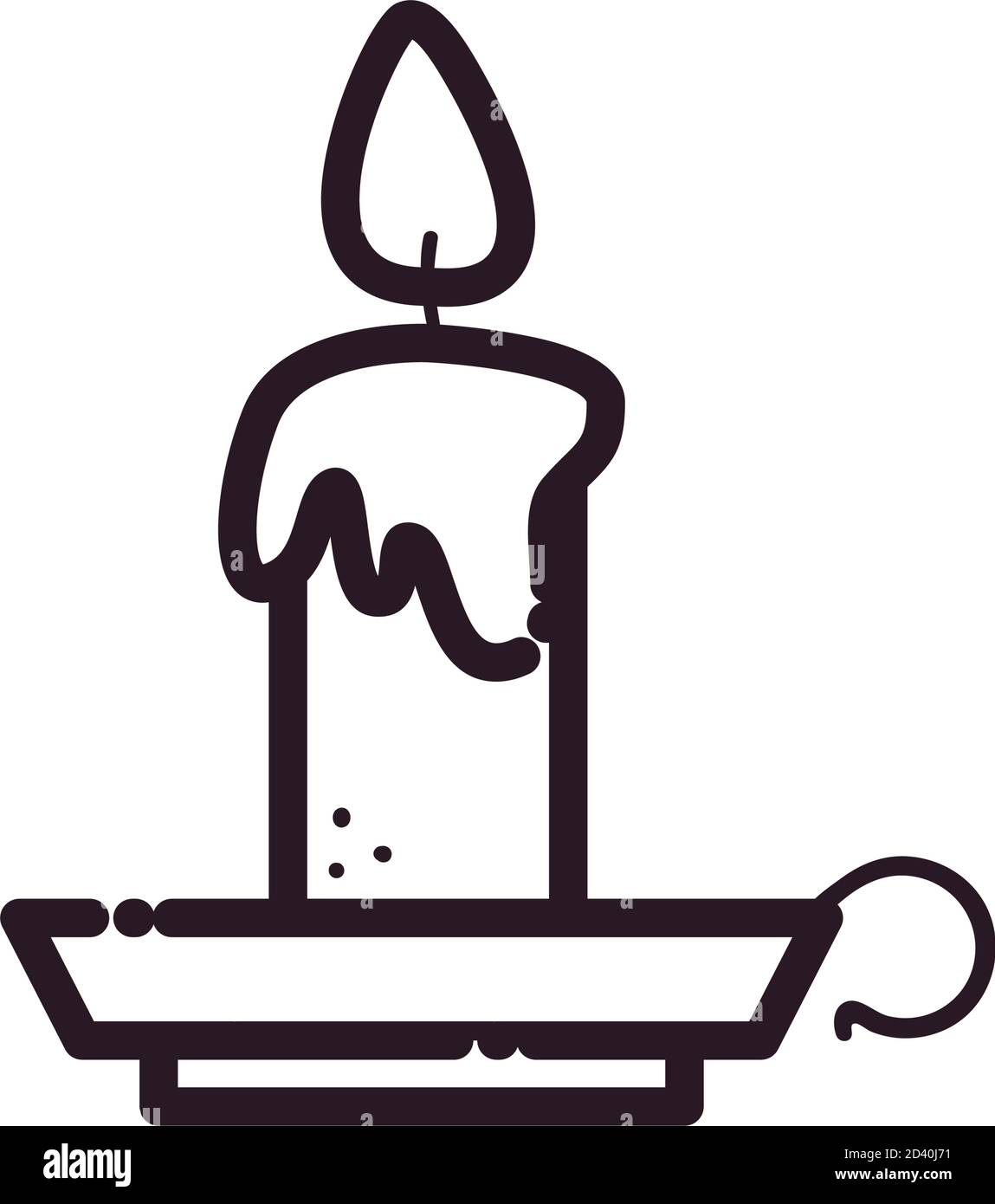 Candle line style icon design, Fire flame candlelight light