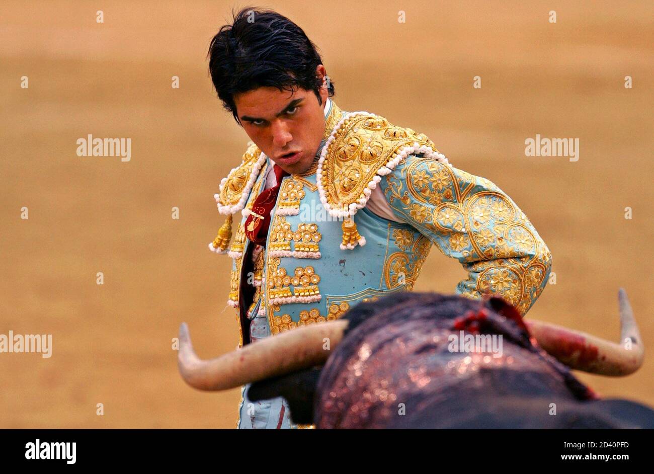 Spanish Matador Salvador Vega Garcia Prepares To Perform A Pass To A Bull During The San Isidro Bullfighting Fair At Las Ventas Bullring In Madrid Spanish Matador Salvador Vega Garcia Prepares To
