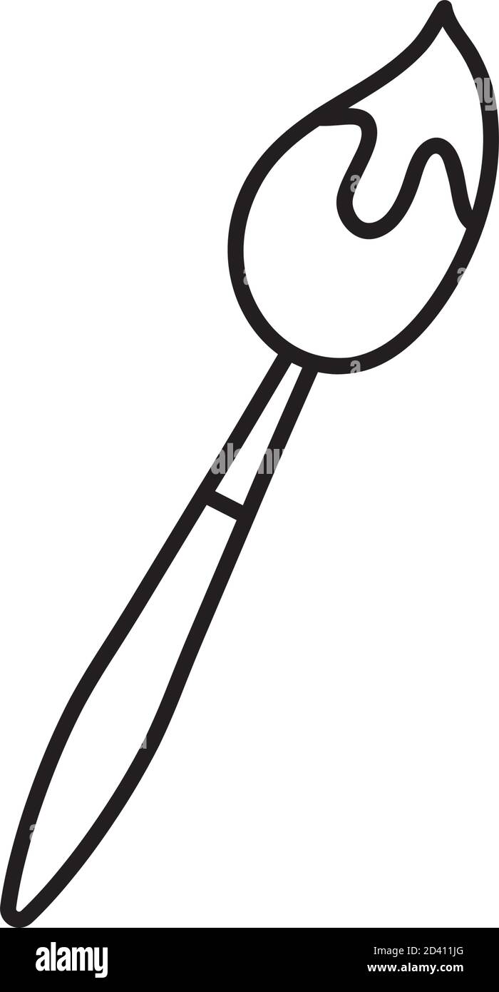 paint brush icon over white background, line style, vector illustration