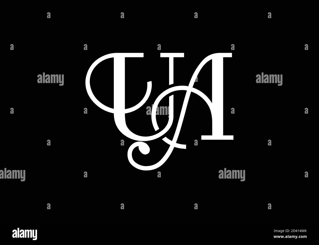 Initial Monogram Letter UA Logo Design Vector Template. Graphic ...