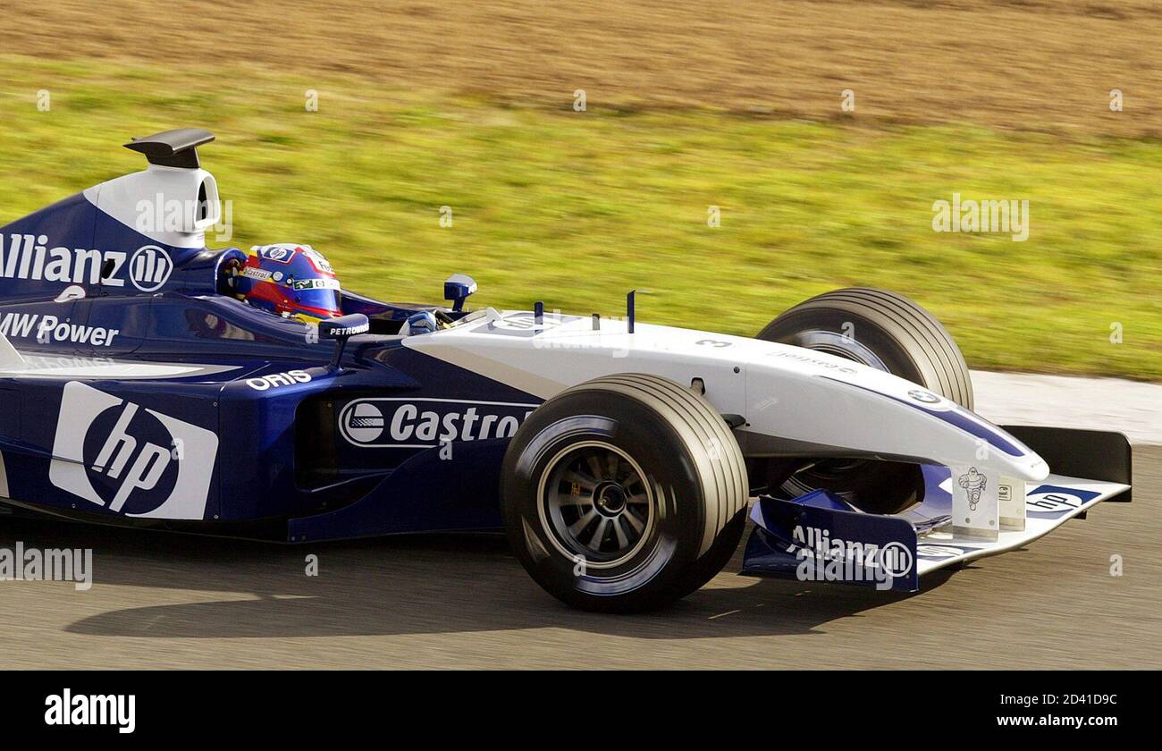 Colombian Driver Juan Pablo Montoya Tests The New Williams F1 Bmw Fw25 For The First Time In Montmelo S Racetrack Near Barcelona On January 31 03 The First Race Of The 03 Season Colombian Driver Juan Pablo Montoya Tests The New Williams F1 Bmw Fw25 For The First Time In Montmelo S Racetrack Near Barcelona On January 31 03 The First Race Of The 03 Season