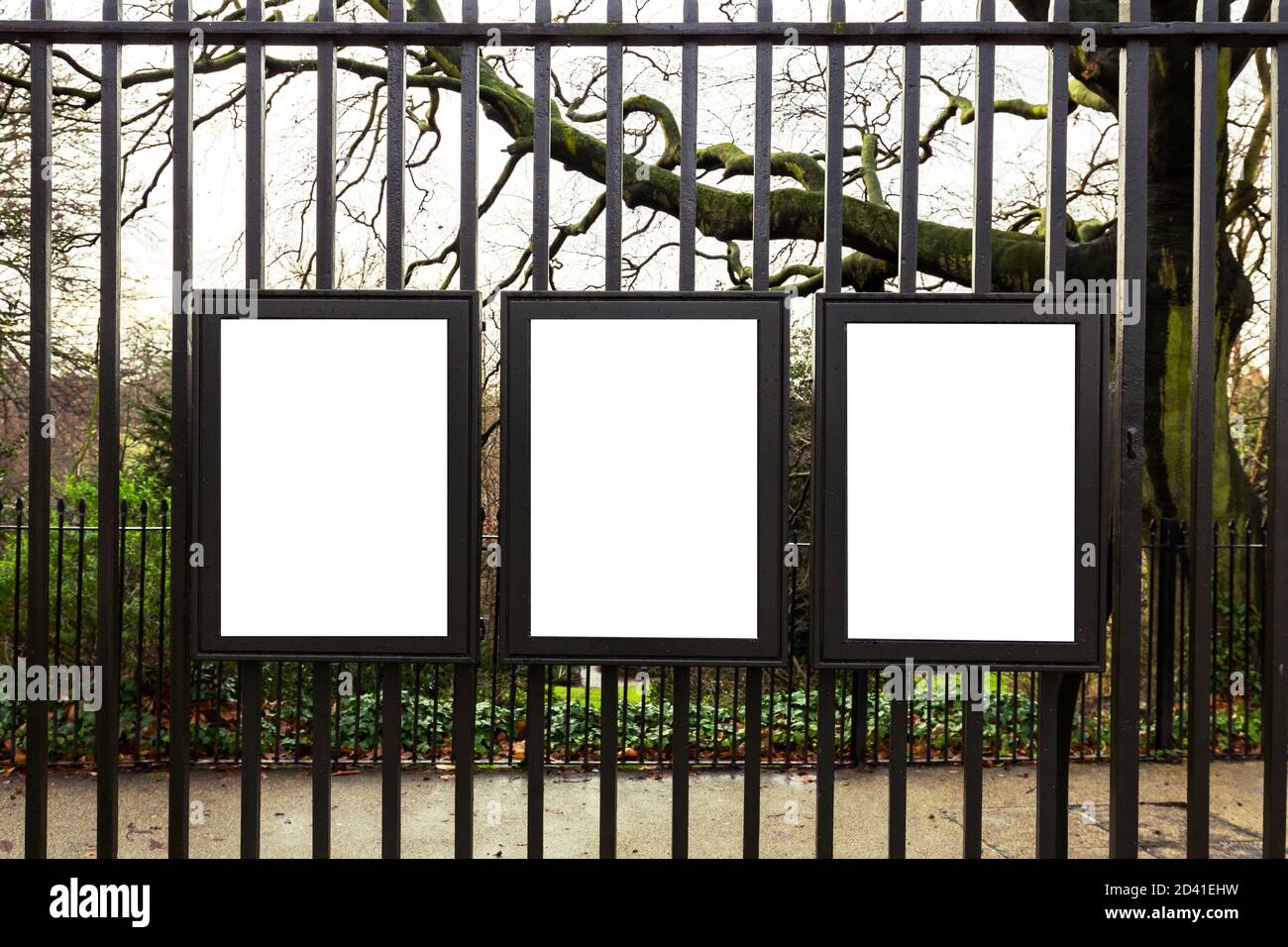 Real photo mockup sign, poster boards Stock Photo