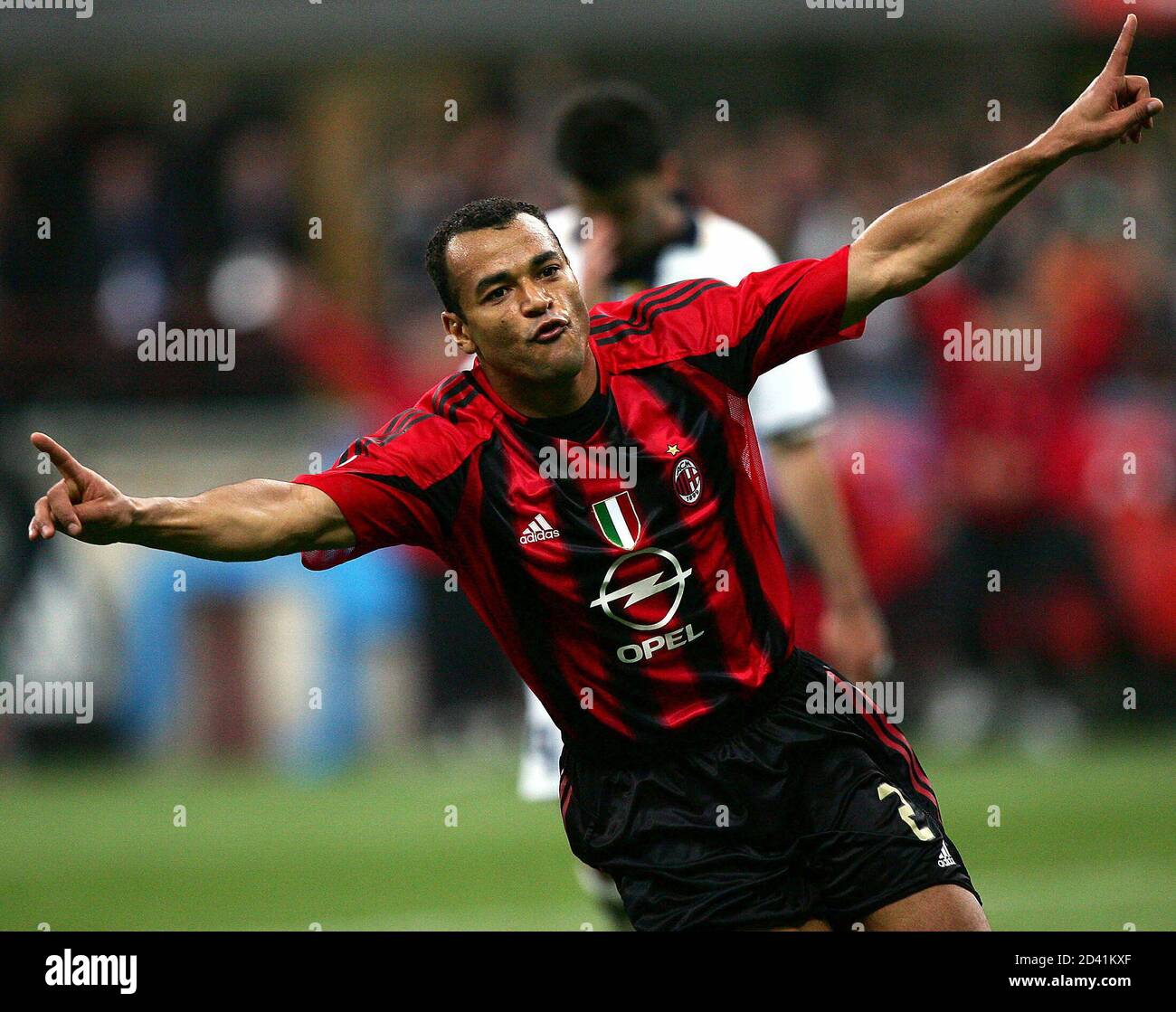 AC Milan's Cafu celebrates his goal against Parma during their Italian Serie  A soccer match at the San Siro Stadium in Milan, northern Italy, April 23,  2005 Stock Photo - Alamy