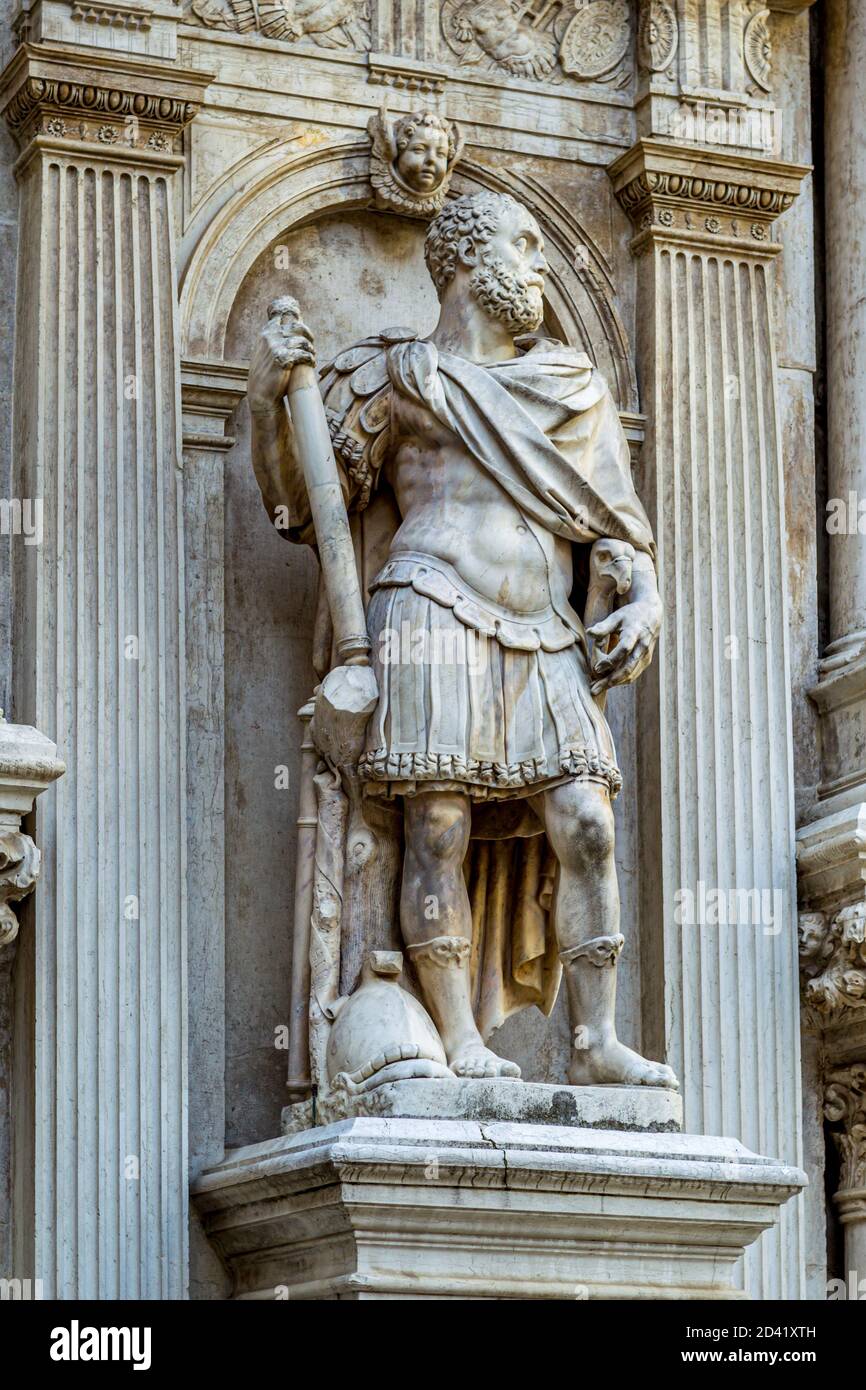 Venice Statue Doge's Palace Stock Photo