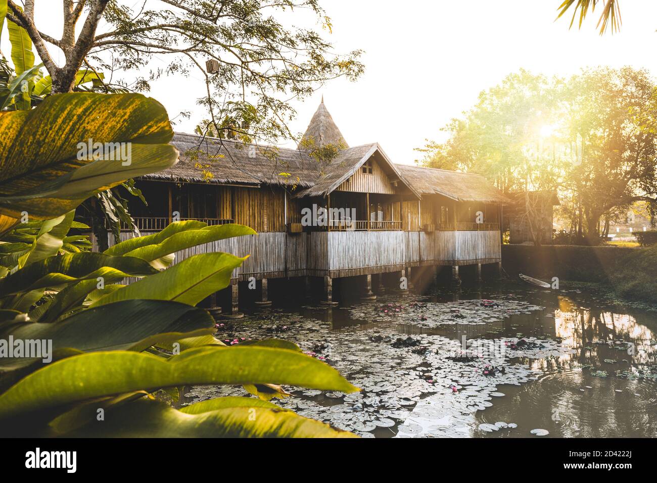 March 3, 2018 Vang Vieng, LAO, Beautiful eco bamboo resort hotel in Lao Stock Photo Alamy