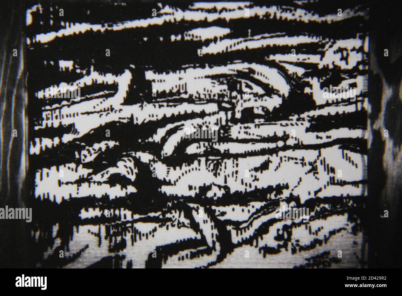 Fine 1970s vintage black and white photography of a pure abstract ...