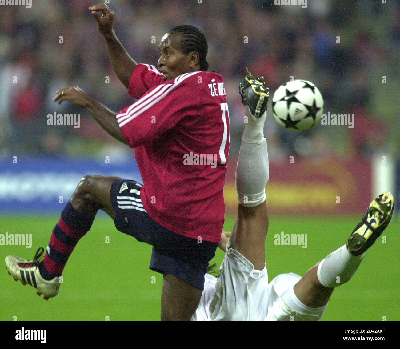 Paolo Maldini Of Ac Milan R Falls After Colliding With Ze Roberto L Of Fc Bayern Munich During A Champions League Group G Match In Munich S Olympic Stadium October 1 02 Reuters Michaela Paolo Maldini Of Ac Milan R Falls After Colliding With Ze Roberto L Of Fc Bayern Munich During A Champions League Group G Match In Munich S Olympic Stadium October 1 02 Reuters Michaela
