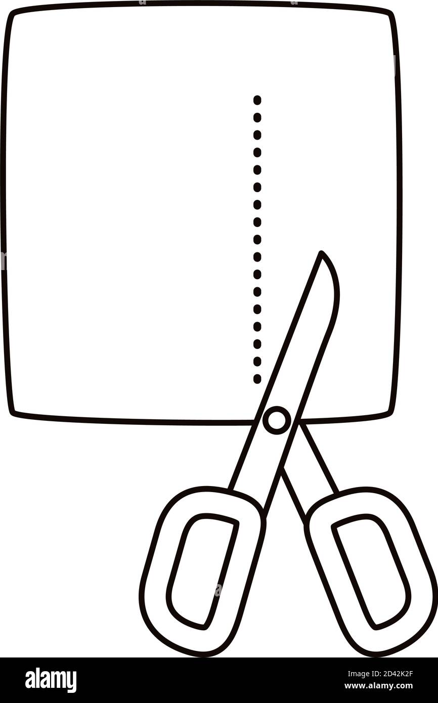 Premium Vector  Drawing of cutting paper with scissors