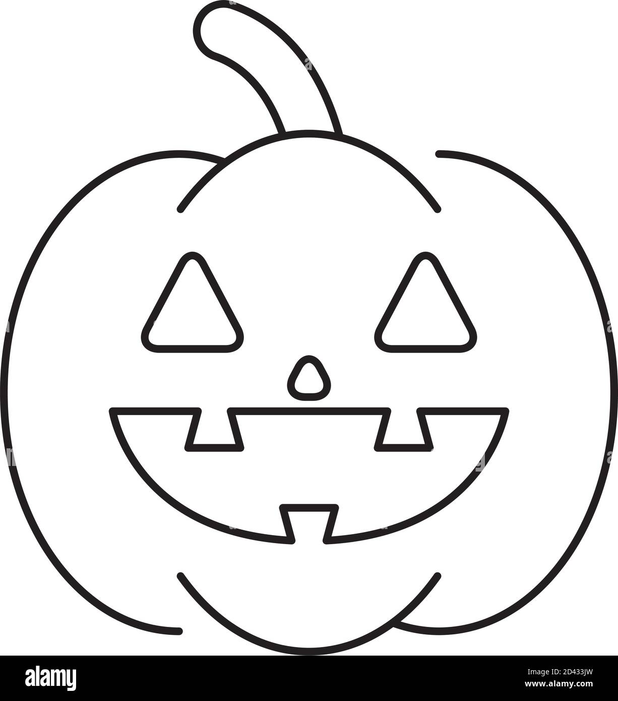 halloween pumpkin with face style line icon vector illustration design