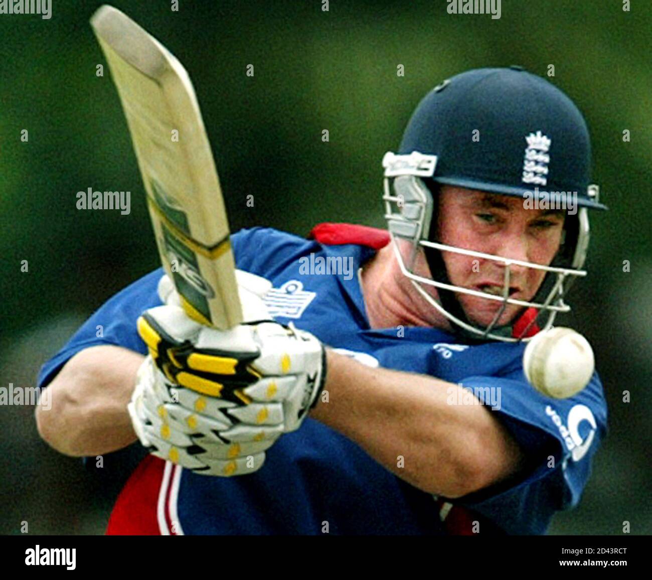 England's Ian Blackwell hits the ball during a one-day match against the Sri Lanka cricket academy XI in Moratuwa, Sri Lanka November 15, 2003. REUTERS/Arko Datta    PP03110069  AD/TW Stock Photo