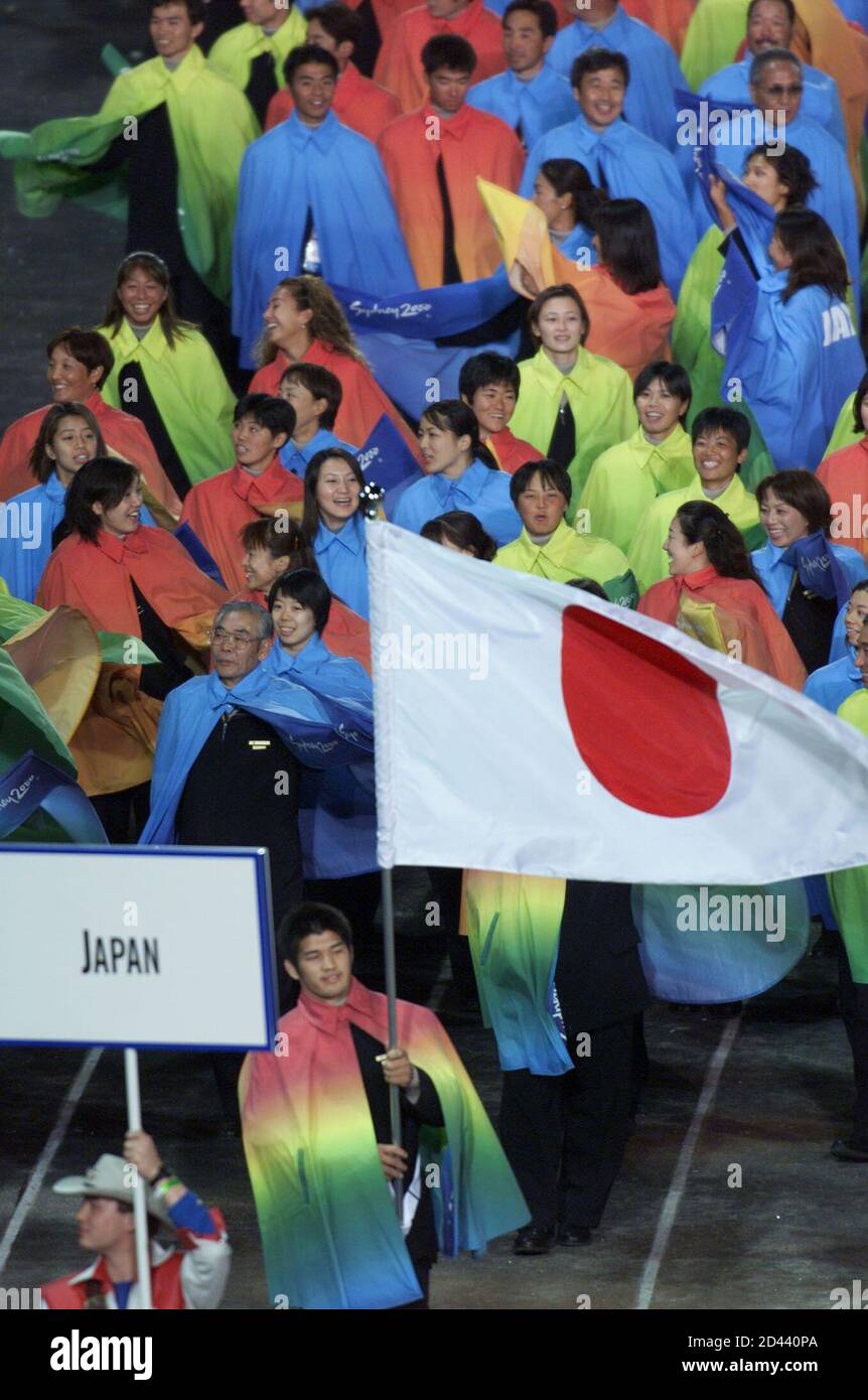 Japanese Athletes Parade During The Opening Ceremony Of The Sydney 2000 Olympic Games September 15 2000