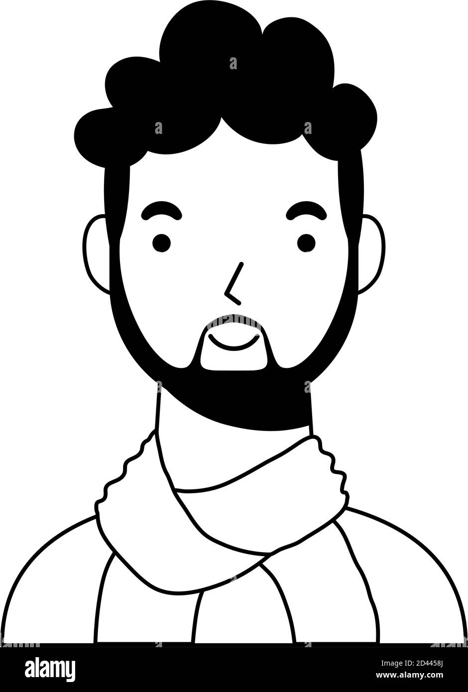 afro ethnic man with beard character icon vector line style design ...