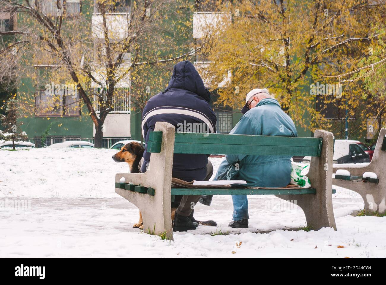 Old people sitting down sitting on bench hi-res stock photography and ...