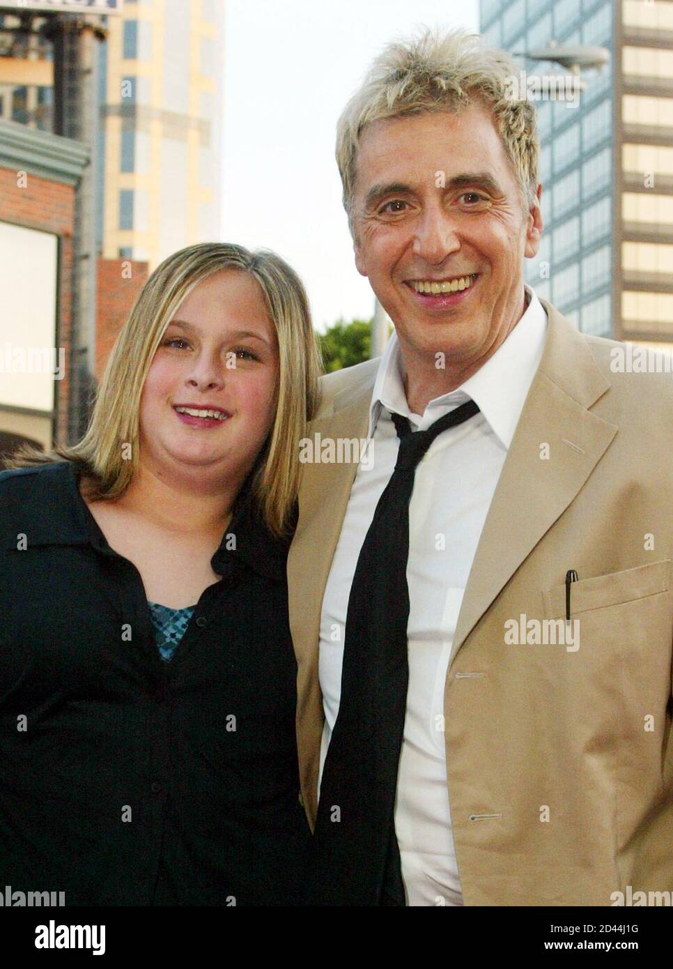 Actor Al Pacino and 12-year old daughter Julie arrive for the premiere of  his new film "Simone" August 13, 2002 in Los Angeles. Pacino portrays a  film director who creates the first